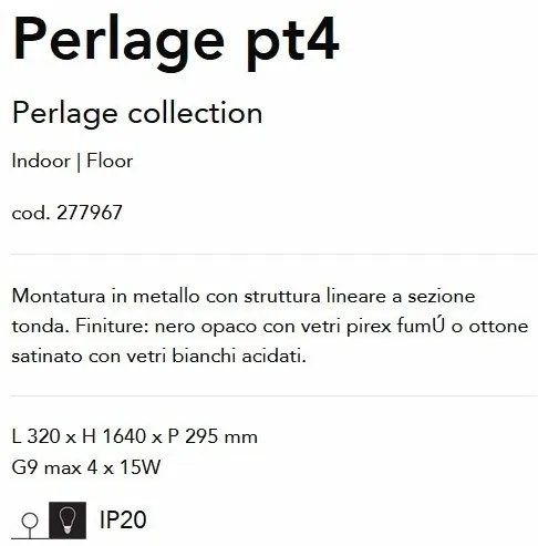 Lampadar modern Perlage pt4 alama/alb