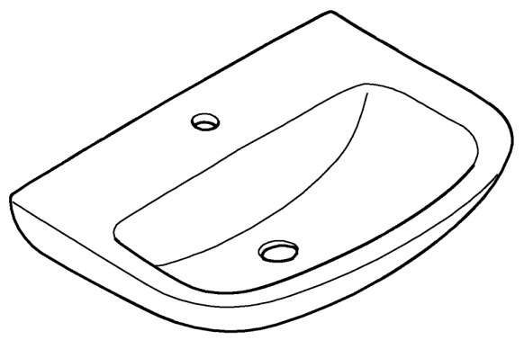 GROHE 39421000 - Lavoar suspendat BAU CERAMIC 609 × 442 mm ceramică/alb