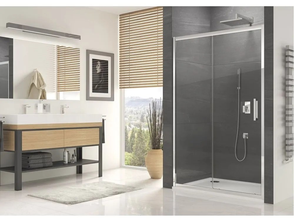 Usa culisanta dus sticla securizata formata din 2 elemente, 100x190 cm, Sanswiss Ocelia 1000x1900 mm