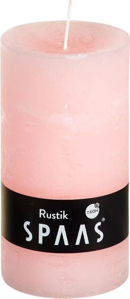 Lumanare cilindrica SPAAS RUSTIK 13 cm roz