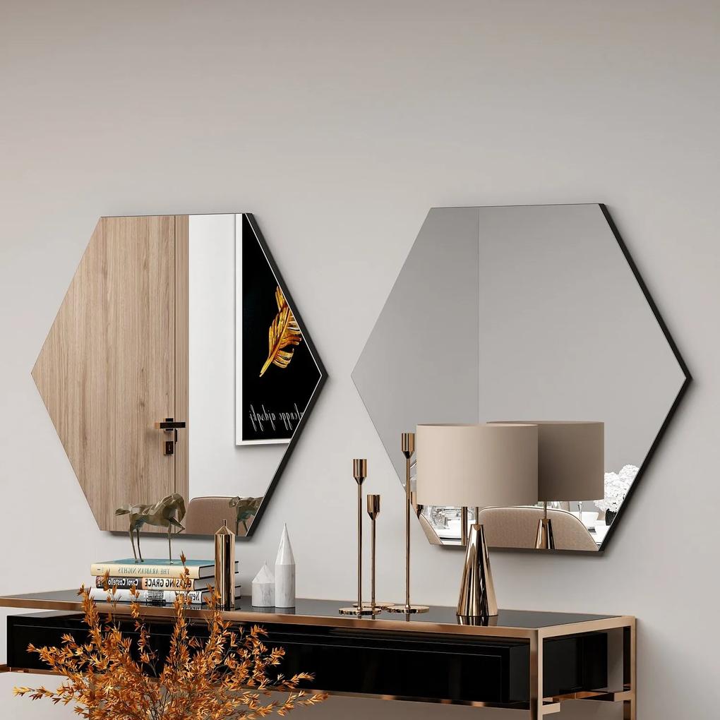 Oglindă Zeo - Black, Negru, 2x60x70 cm