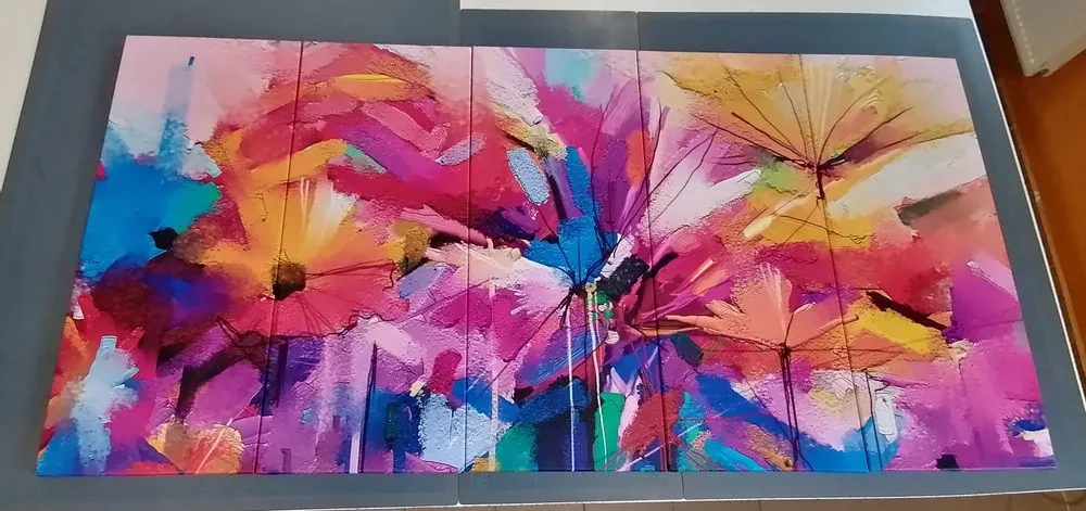 Tablou 5-piese flori colorate abstracte