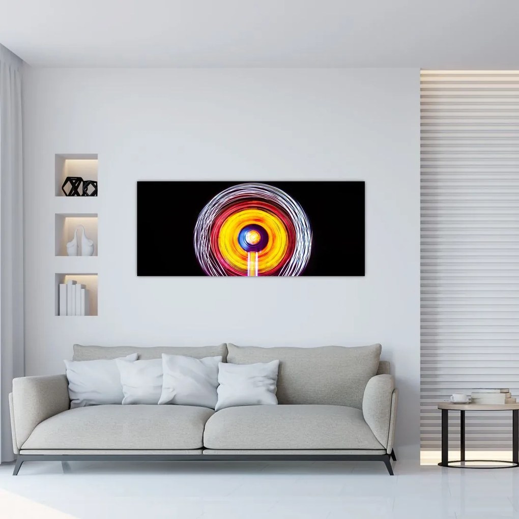 Tablou cu lumini în cerc (120x50 cm)
