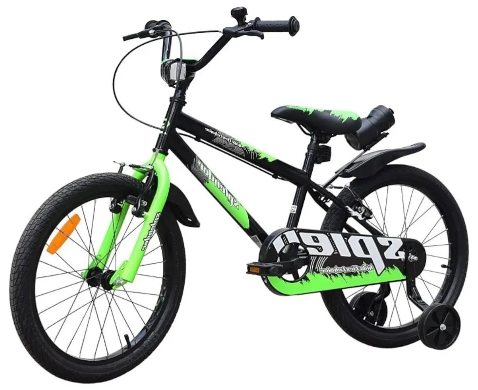Bicicleta pentru copii NOVOKIDS™ Splend'Or Boom PRO Edition, Cu bidon pentru apa, Roti 20" inch, Maxim 50 kg, Cadru din otel, Roti ajutatoare