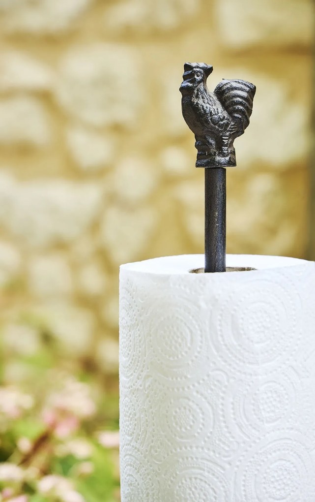 Suport vertical pentru prosoape de bucatarie, maro, din fonta, H35cm, Campagne
