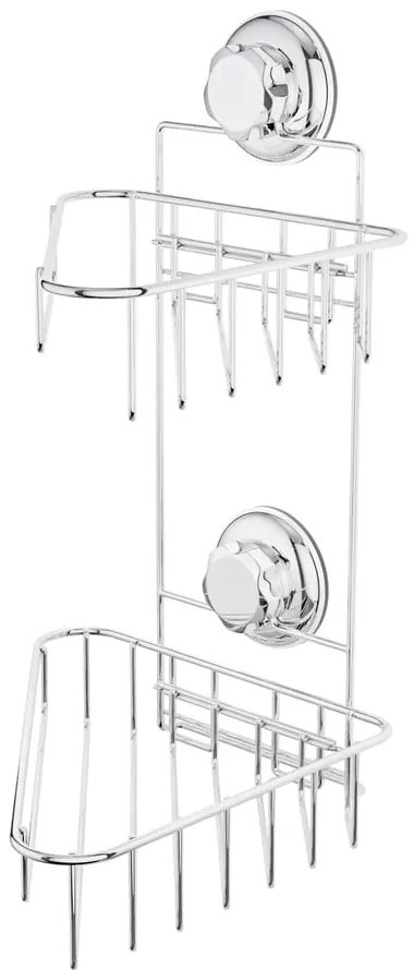 Raft pentru baie argintiu de colț autoadeziv din metal Bestlock Bath – Compactor