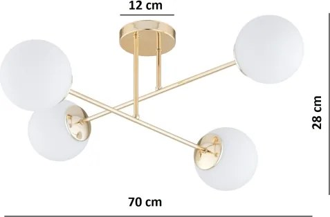 Brilagi - Lustru aplicat MILO 4xE27/60W/230V auriu