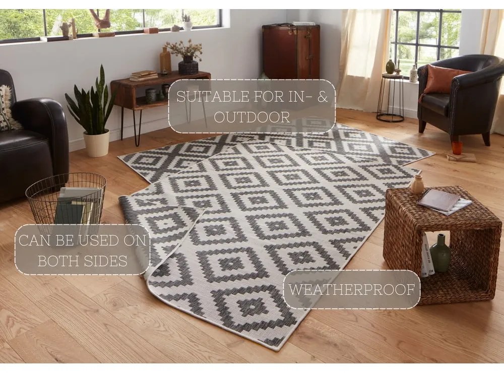 Covor adecvat pentru exterior NORTHRUGS Malta, 160 x 230 cm, gri