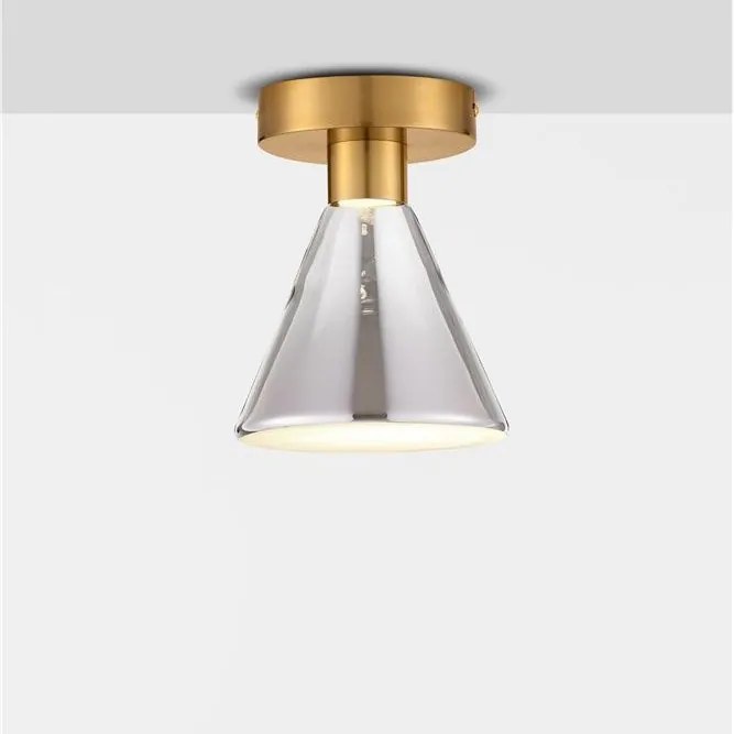 Plafoniera, Spot aplicat LED, Metal, Sticla, Fumuriu, Voi