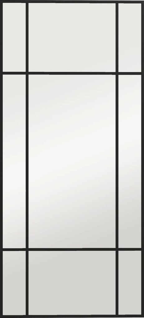HOMCOM Oglindă de Perete Stil Fereastră Montaj Vertical Orizontal 110x50cm Negru | Aosom Romania