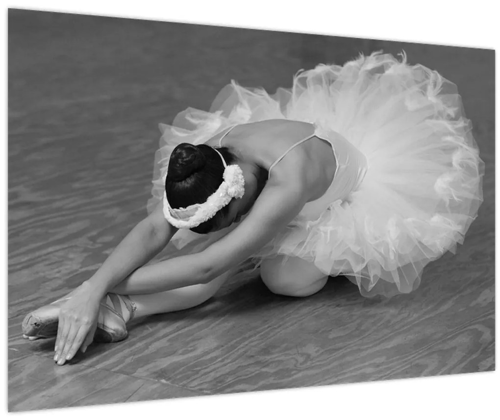 Tablou - Balerină, alb-negru (90x60 cm)