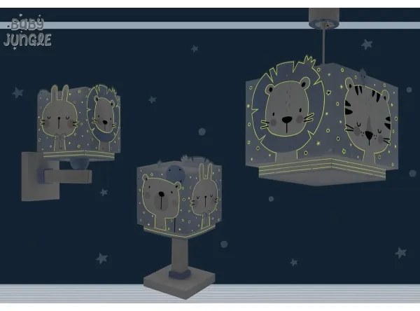 Lampă pentru copii JUNGLE 1xE14/8W/230V albastru Dalber 63111T