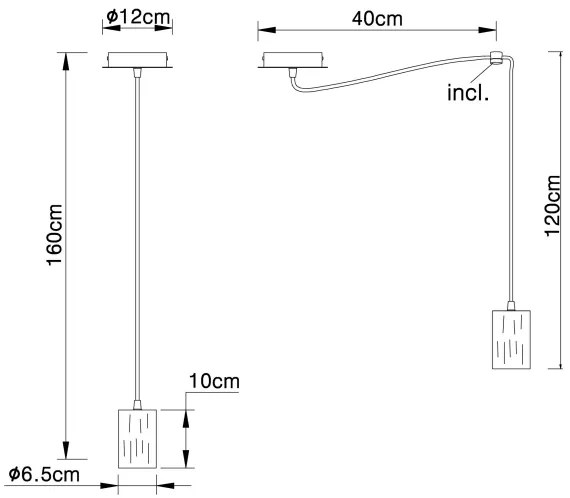 Lustră pe cablu Globo 54032-1H JOSEBA 1xE27/60W/230V