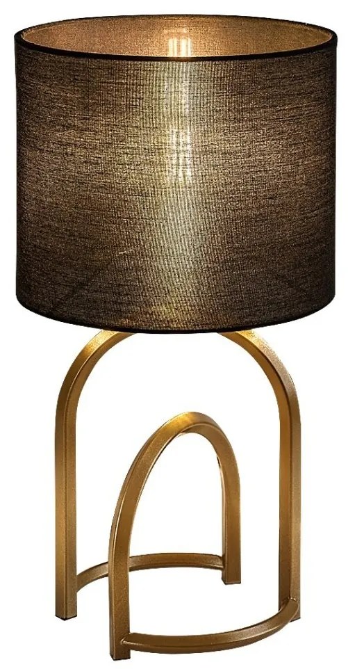 Veioza/Lampa de masa metal auriu abajur negru Gisaya