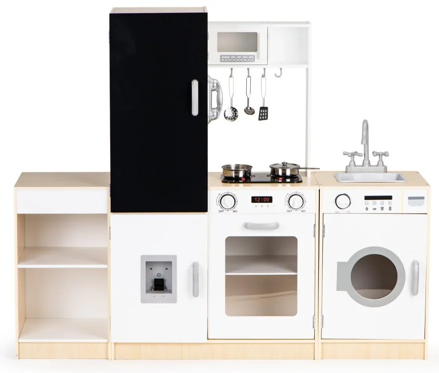 Bucătărie pentru copii XXL din lemn cu iluminare led