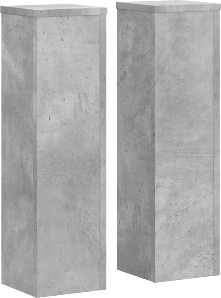 vidaXL Suport de plante, 2 buc., gri beton, 17x17x60 cm lemn prelucrat