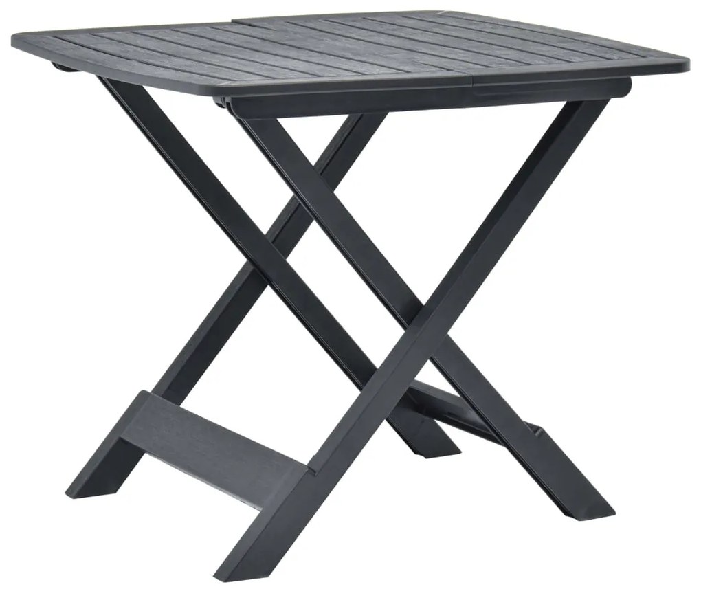 vidaXL Masă de grădină pliabilă, antracit, 79 x 72 x 70 cm, plastic