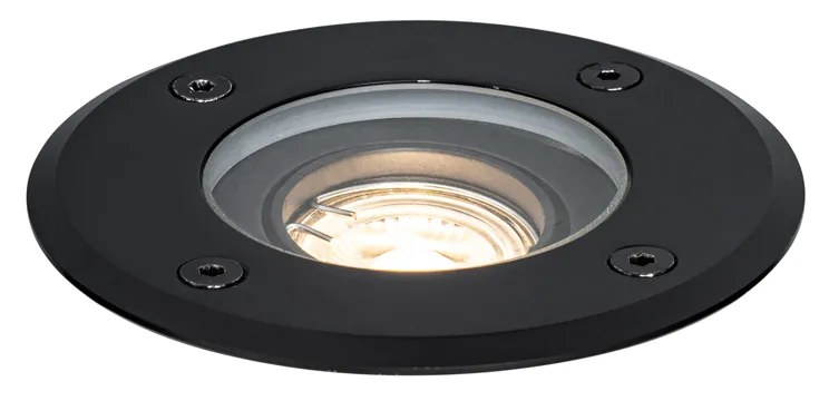 Set de 6 spoturi moderne de sol pentru exterior negru 35 mm reglabile IP65 - Delux