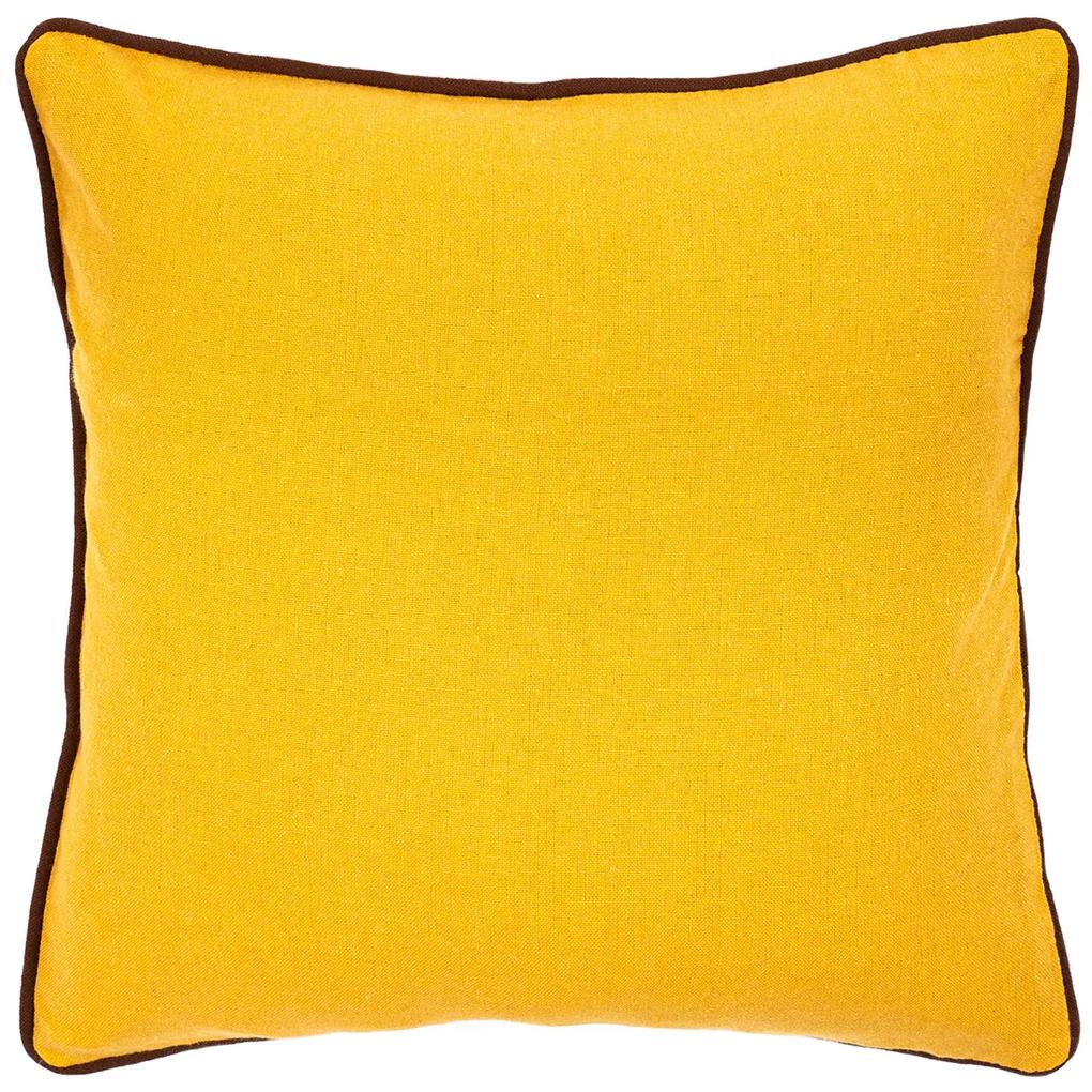 Față de pernă Heda galben, 40 x 40 cm