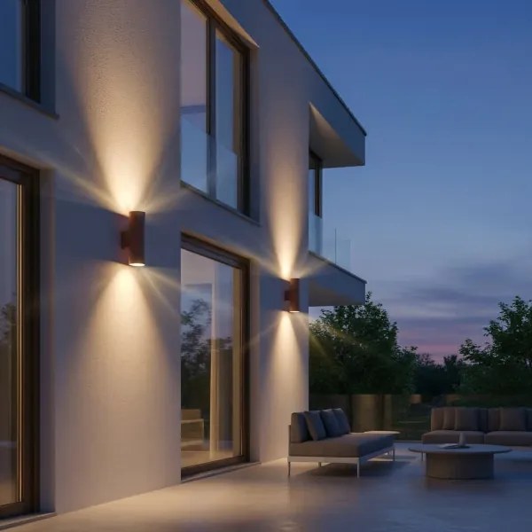 Ideal Lux - Aplica de perete pentru exterior GUN 1xGU10/35W/230V 21 cm IP44 maro