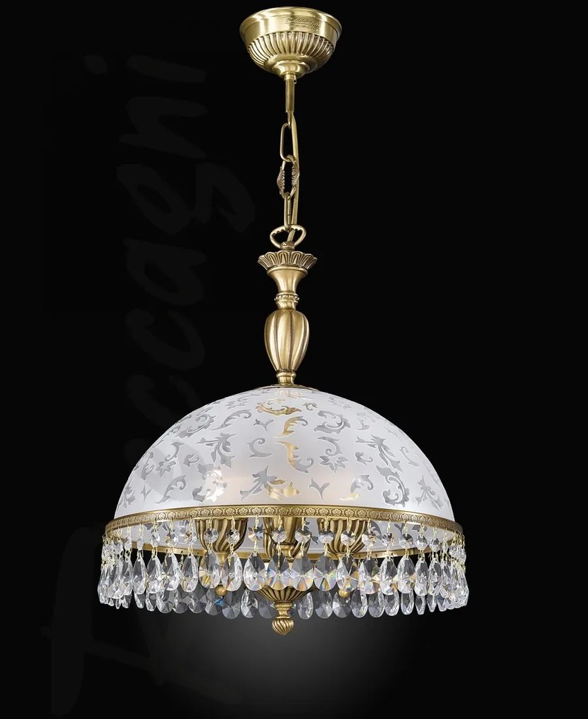 Lustra design clasic realizata manual din alama si Cristal Scholer 6200