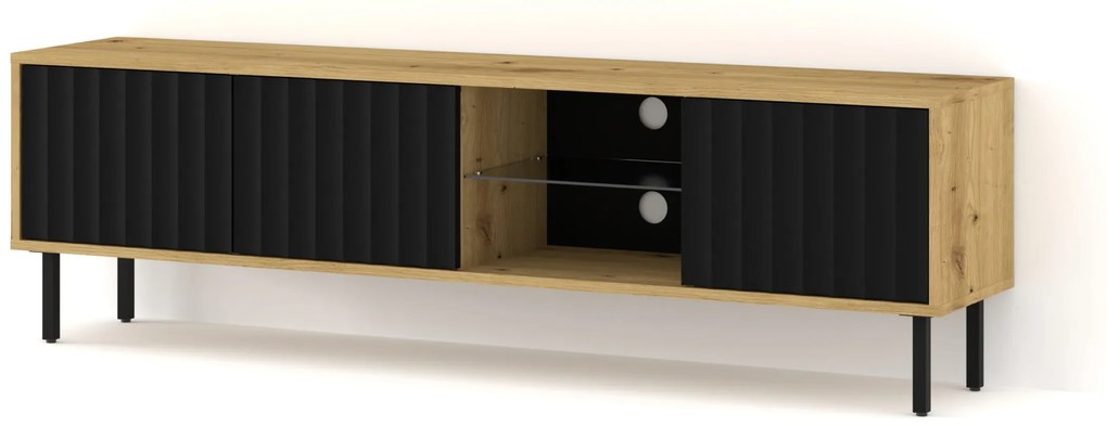 Masă TV 156 Vinear (Stejar artisan + Negru). 1125134