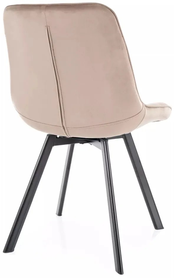 Scaun rotativ Monti velvet bej inchis/negru Blu40