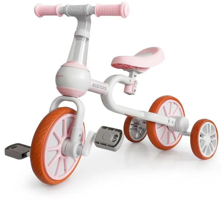 Bicicletă pentru copii roz Ecotoys 4in1
