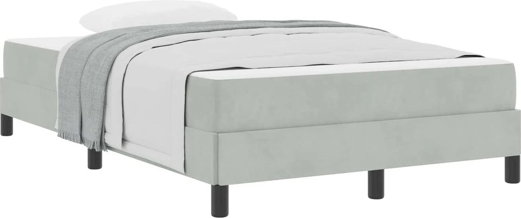 vidaXL Pat cu arcuri cu saltea Gri deschis 120 x 220 cm țesătură