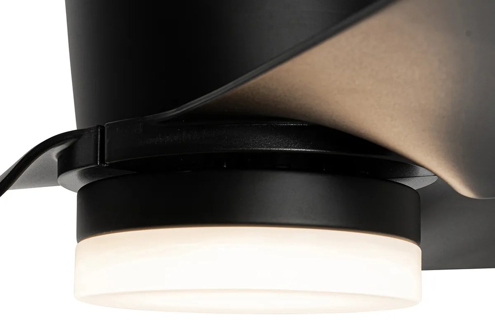 Ventilator de tavan negru 123cm incl. LED Dimmable cu telecomandă - Patty