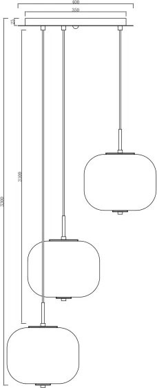 Ondaluce - Lustră suspendată ODETTE, 3xE14/10W/230V, Ø43 cm, auriu/fumuriu