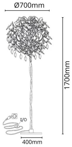 Lampadar de cristal 5xG9/40W/230V auriu