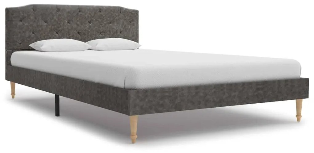 277300 vidaXL Pat cu saltea spumă cu memorie, gri închis, 120x200 cm, textil