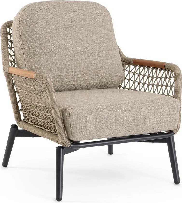 Fotoliu de grădină maro deschis din metal Eulero – Bizzotto