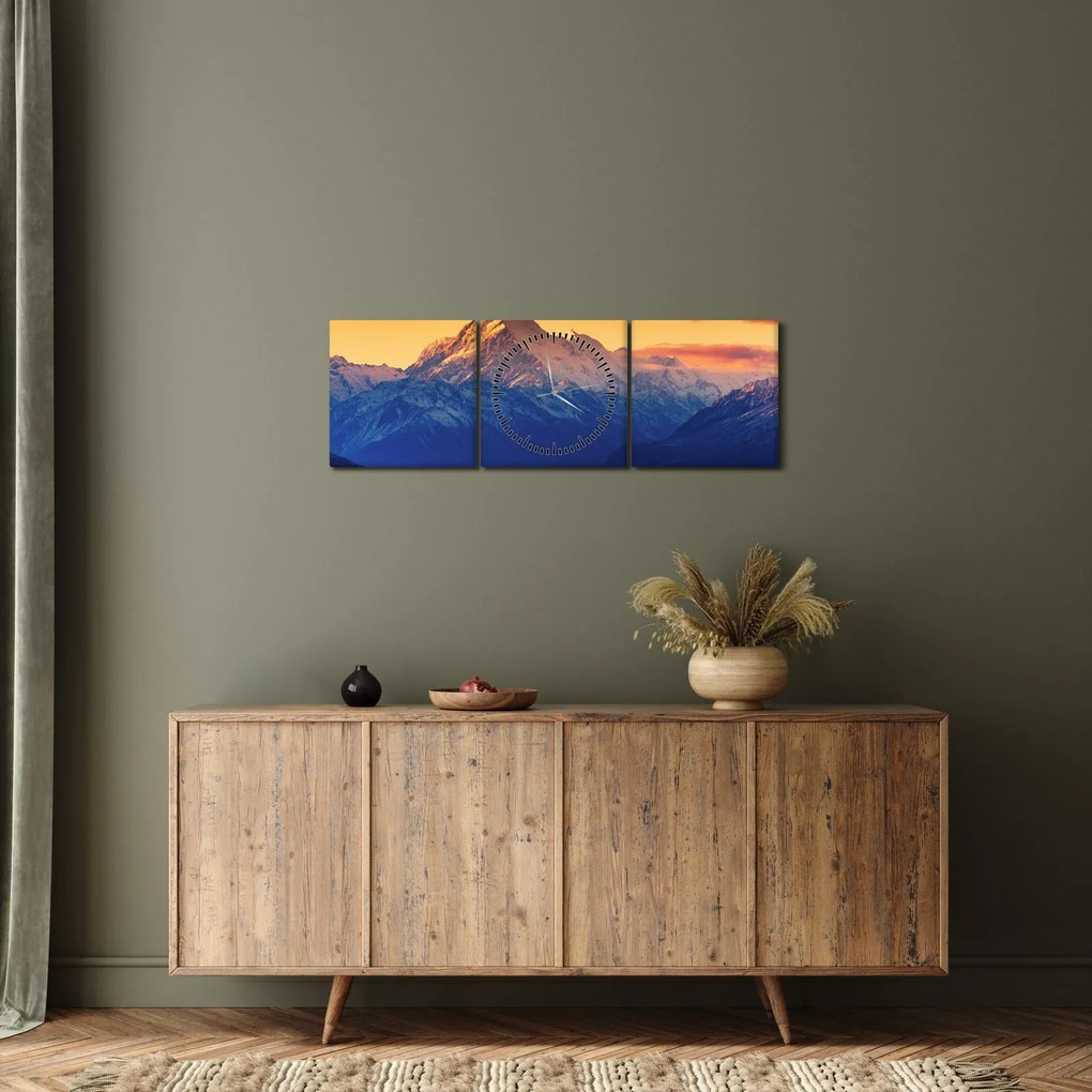 Tablou - Lacul Pukaki (cu ceas) (90x30 cm)