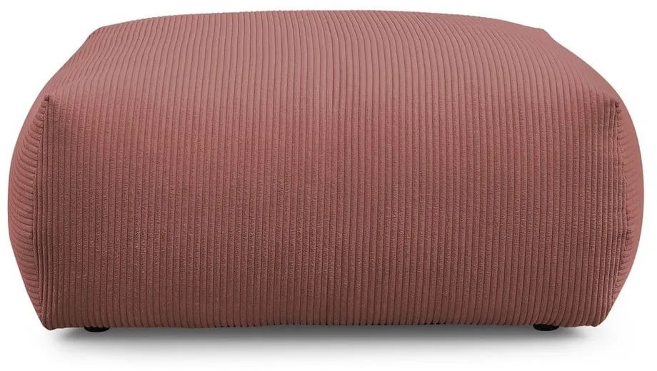 Taburet roz deschis cu tapițerie din catifea reiată Voltaire – Bobochic Paris