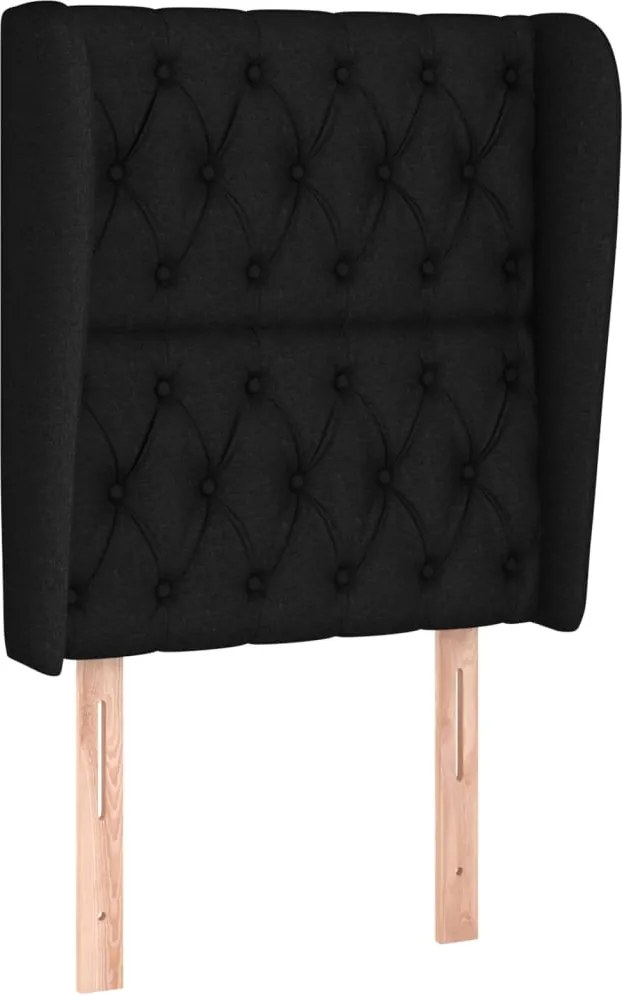 vidaXL Tăblie de pat cu aripioare, negru, 83x23x118/128 cm, textil