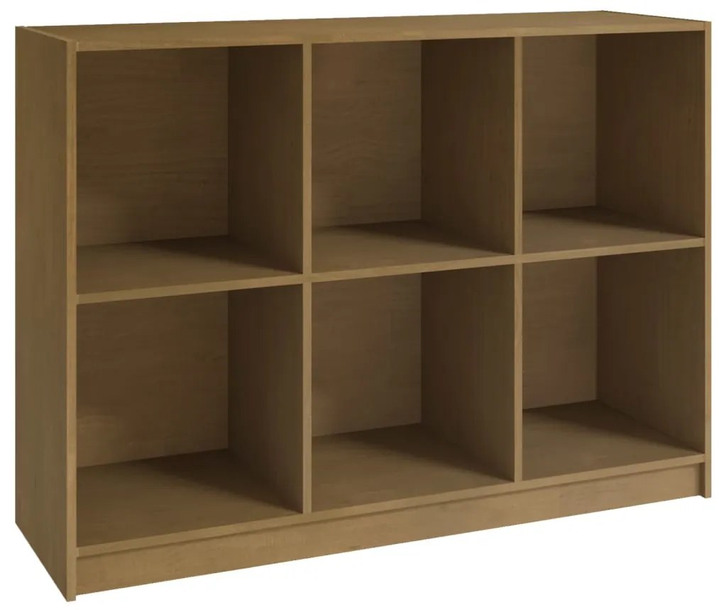 809969 vidaXL Bibliotecă, maro miere, 104x33x76 cm, lemn masiv de pin