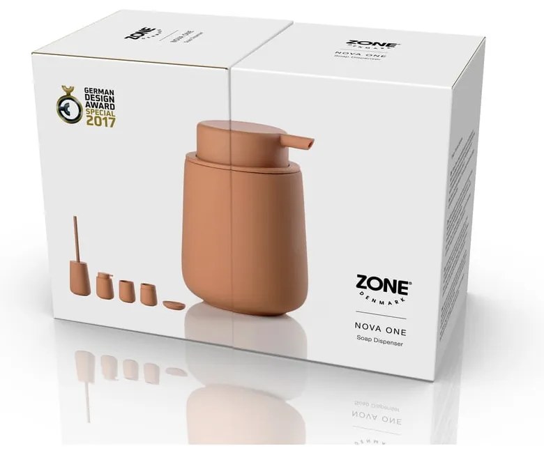 Dozator de săpun lichid portocaliu din gresie ceramică 250 ml Nova One – Zone