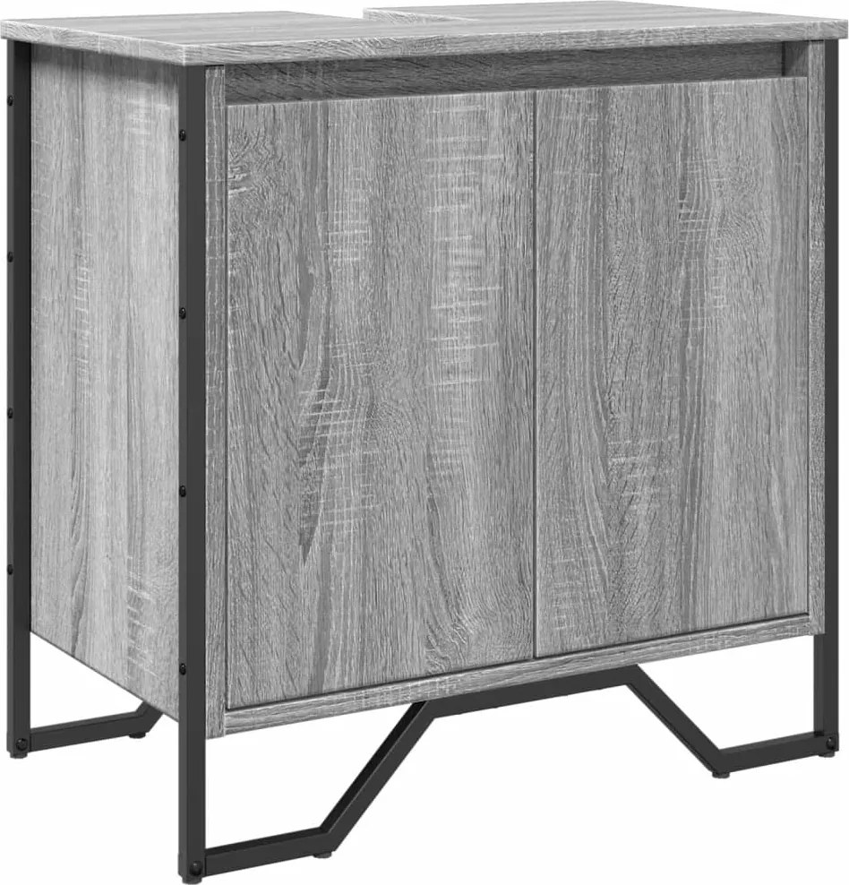 vidaXL Dulap chiuvetă baie, gri sonoma, 60x35x60 cm, lemn prelucrat