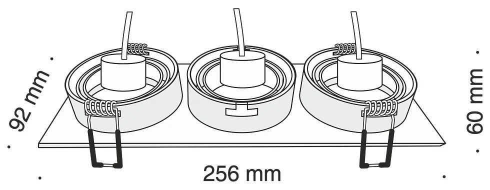 Corp incastrabil cu 3 spoturi directionabile Atom alb MY-DL024-2-03W