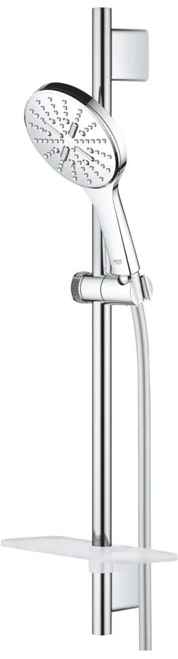 Set dus crom cu bara, para dus rotunda si furtun Grohe Rainshower Smartactive 130