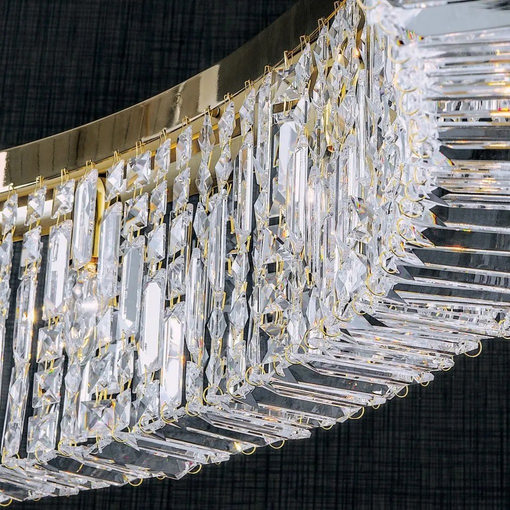 Lustra cristal Asfour XXL design modern de lux Ring 140cm gold