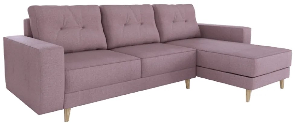 Coltar extensibil Vincent roz antichizat, 230x70/85x80/143 cm