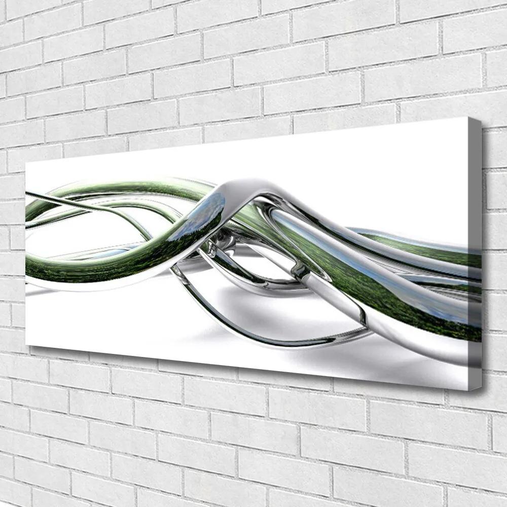 Tablou pe panza canvas Abstract Art Silver Green