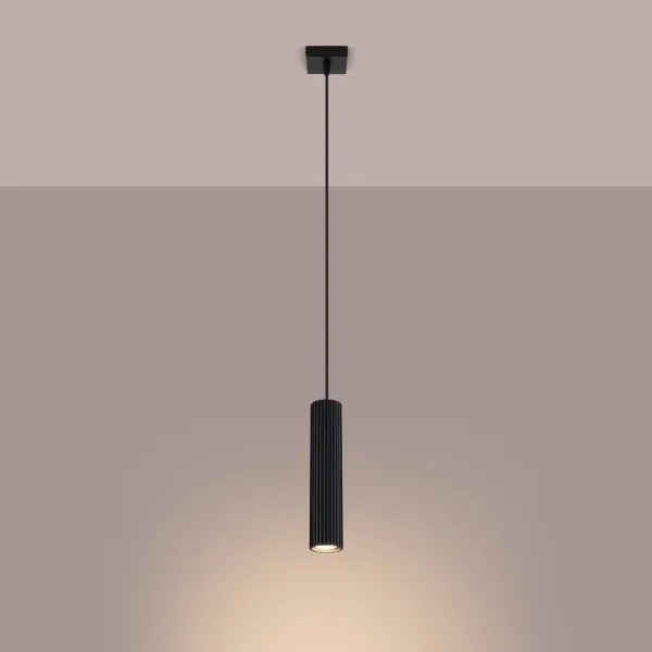 Lustră pe cablu Sollux SL.1573 KARBON 1xGU10/10W/230V negru