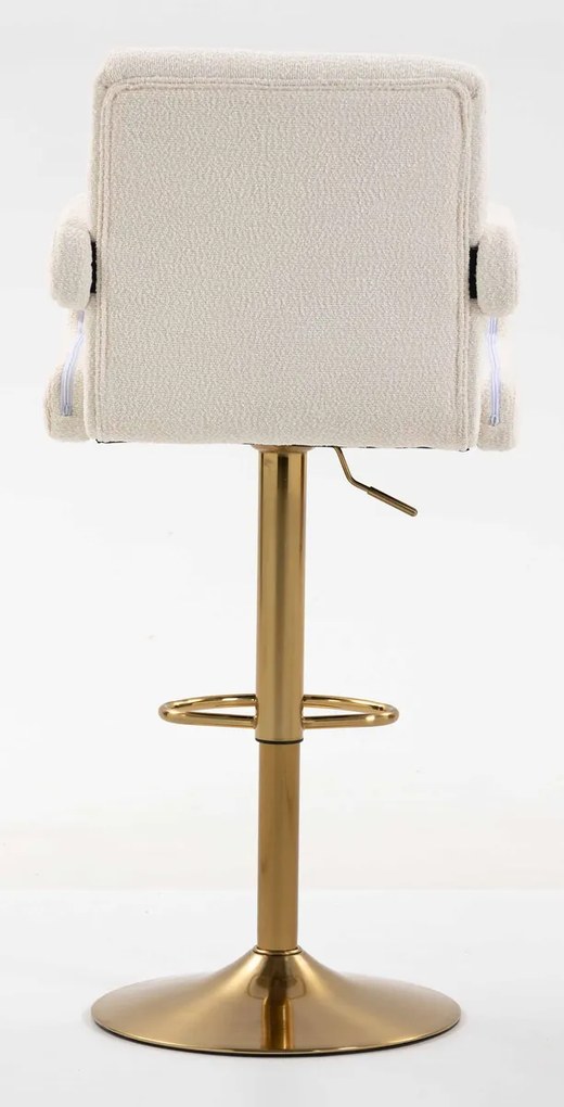 HR8404W Scaun Crem Boucle cu Bază Aurie
