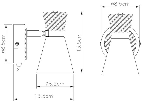 Globo 54807-1 - Spot de perete AERON 1xE14/25W/230V