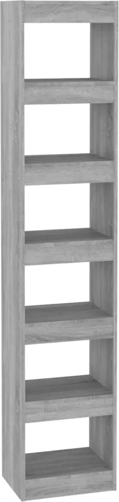vidaXL Bibliotecă/Separator cameră, sonoma gri, 40x30x198 cm