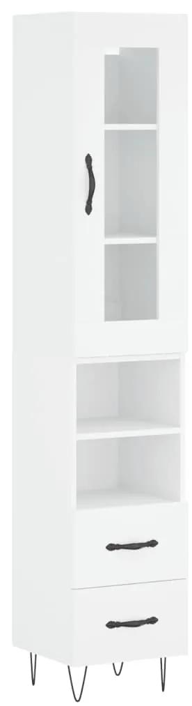 3199329 vidaXL Dulap înalt, alb, 34,5x34x180 cm, lemn prelucrat